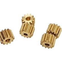 5pcs 0.5M 9T Brass Cylindrical Spur Gear 1.5mm 2mm Tight Fit Shaft Motor 0.5 Module 9 Teeth Straight Teeth Pinion Shaft Pinion4mm Thick 1.98mm bore