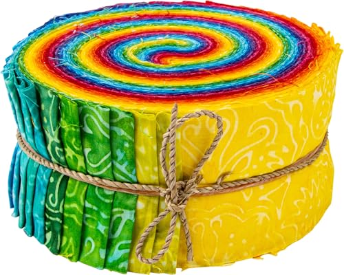 Expressions Batiks Rainbow Brights Elementals 40 2.5-inch Strips Jelly Roll Riley Blake RP-21701-40