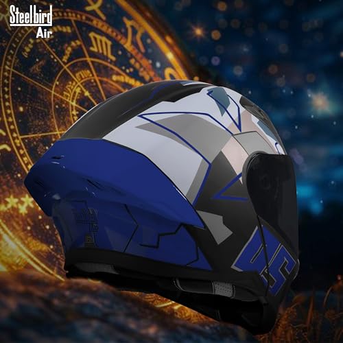 Image of Steelbird SBA-20 05 ISI Certified Flip-Up Graphic Helmet for Men with Inner Chrome Sun Shield