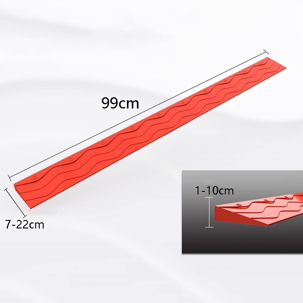 ILOOXI Rampa de umbral para silla de ruedas de 1 a 10 cm de altura, Rampa de acceso de 100 cm de ancho, Rampa de borde de goma, superficie texturizada antideslizante, para