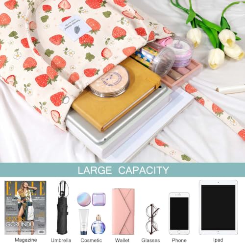 Image of Ayieyill Corduroy Tote Bag for Women Canvas Shoulder Cord Purse with Inner Pocket