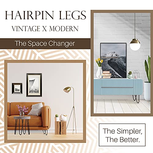 Heavy Duty Hairpin Furniture Leg - Ten49 Industrial 6 Inch Table Legs - Raw Steel Color Mid-Century Metal Leg - Home Diy Projects For Modern Cabinet, Low Shelf, Bed, Sofa, Tv Stand Base - Set Of 4 #TOP2