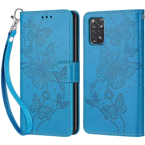 Tivenfezk Nadoli Portafoglio Custodia per Xiaomi Redmi Note 11S,Cover Custodia a Farfalla Fiore in Rilievo Funzione Stand Slot Cart Chiusura Magnetica Cordino