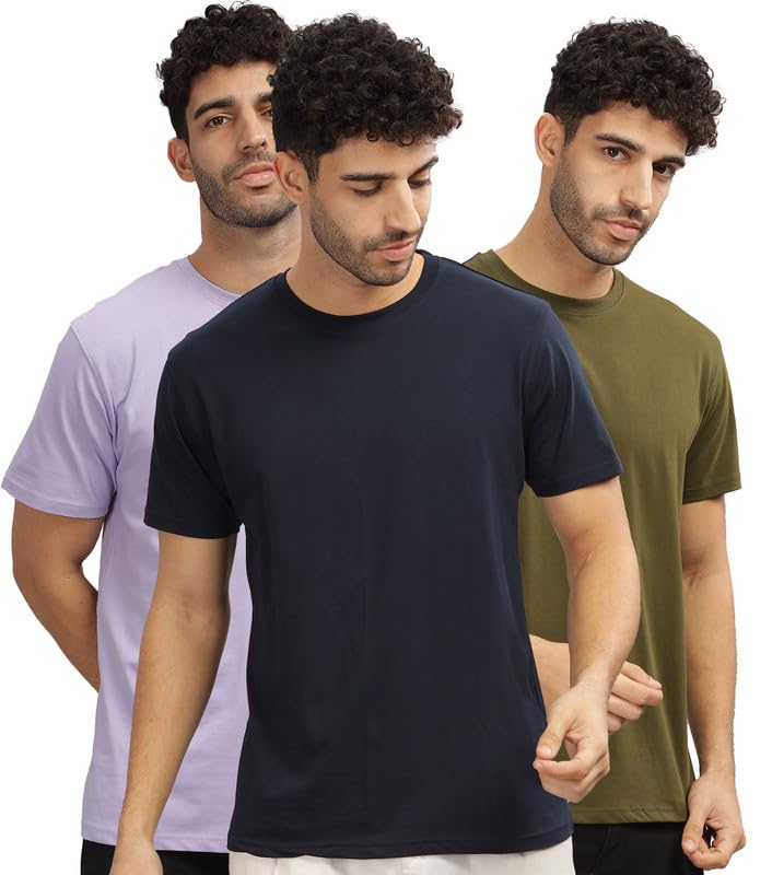 Image of XENOVAURBAN Unisex Regular Cotton Combo of 3 Solid Color Tshirt