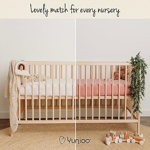 Ultrasoft Muslin Baby Crib Sheets Neutral for Boy or Girl, 100% Organic Cotton Boho Fitted Crib Sheet in 2-Pack, Universal Fit Crib Mattress Sheet Set, 52 x 28”- Rose-White - Image 6