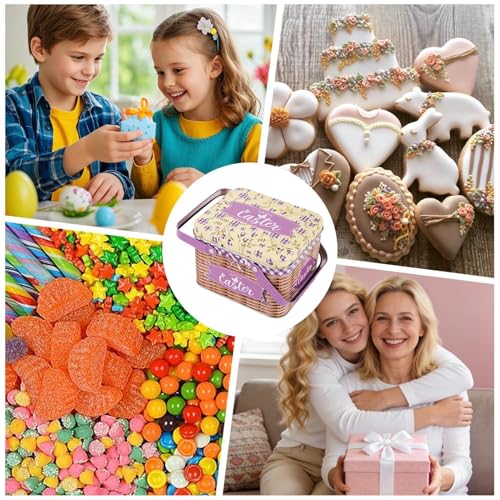 Canastas de Pascua para niños evitan galletas rotas con este cubo de metal con tapa 5