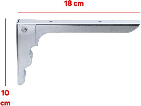 Badem10 Wall Mounted Balcony Table Stand Mount Metal Folding Shelf Under Leg 18 x 10 cm (2 PIECES)