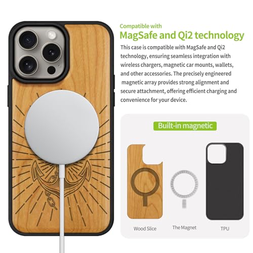 Coque bois iPhone 15 Pro Max Magsafe gravée, une idée cadeau idéale - 5