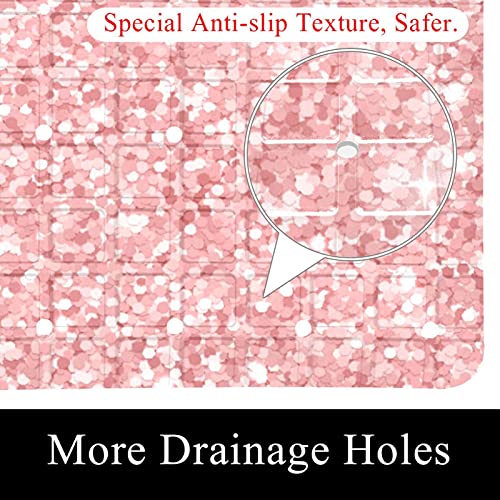 Tapis de baignoire antidérapant rouge avec ventouses - 3