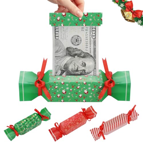 Tirelire de Noël JOYJOM lot de 4 boîtes surprises avec 40 sacs transparents
