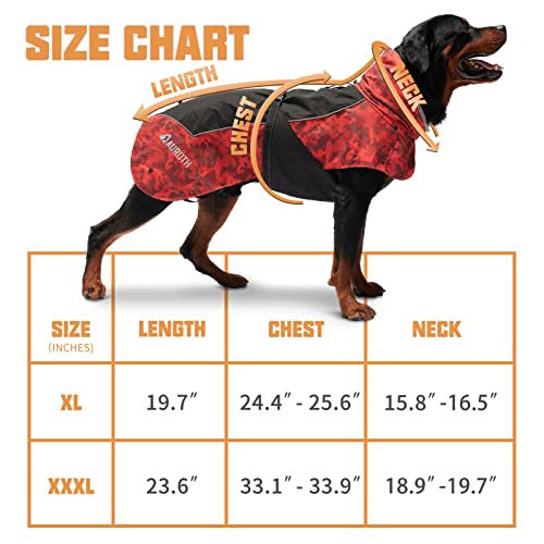 Auroth Dog Jacket Outdoorfor Large Medium Dogs, Waterproof Windproof & Dog Raincoat Outdoor, Reflective Dog Rain Jacket With Adjustable Elastic Rope And Leash Hole #TOP6