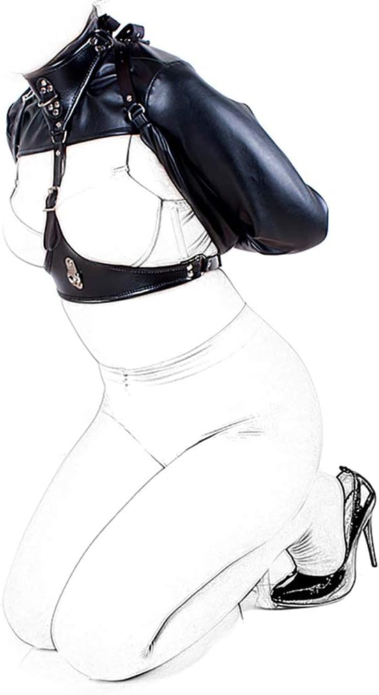 Neck Collar Breast Harness Holder High Neck Collar Breast Holder Chest Less Hands Binding Suit BDSM Restraint Costume