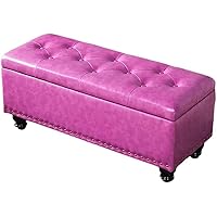 Banc De Rangement Rembourré En Similicuir - Multifonction Salon/chambre - Dimensions 77x39x40 Cm - Capacité 300 Kg