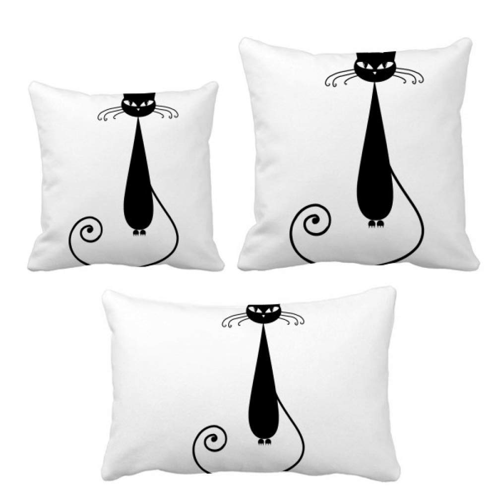Housse de coussin pour Halloween avec chat noir pour décoration de canapé cocooning