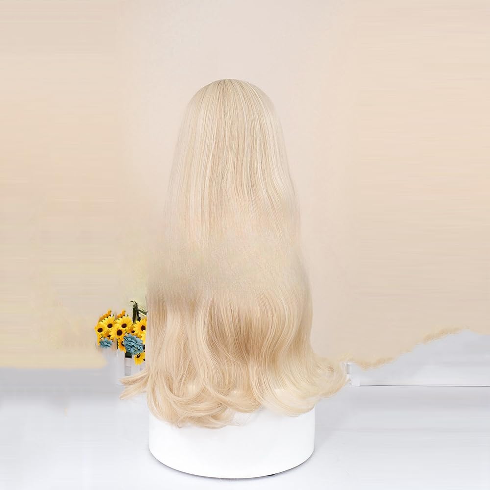 Cosplay Wig Anime Blonde Long Curly Wavy Hair High Temperature Silk Wig for Costume Party