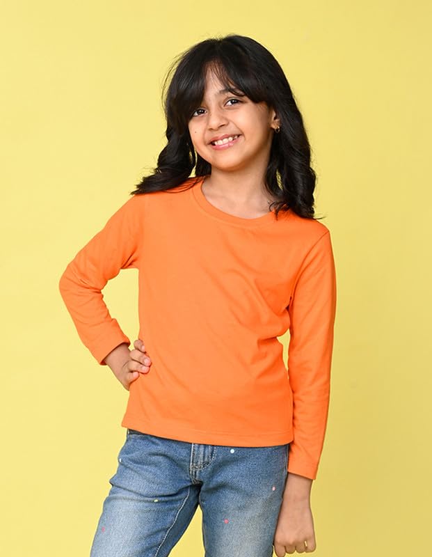 Image of Nusyl Girl's Solid Regular Fit T-Shirt
