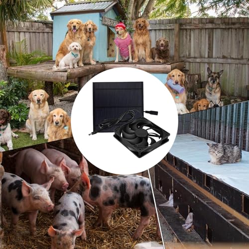 Ventilador solar para casa de perro y gallinero extractor de aire exterior 5