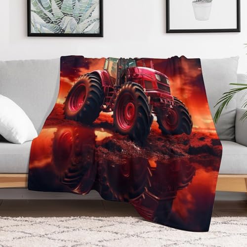 Couverture tracteur en flanelle douce de qualité supérieure pour lit et canapé