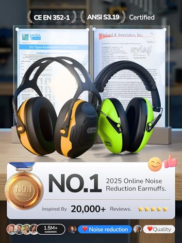 Image of Dr.meter Ear Protection Ear Muffs, C06 Noise Cancelling Headphones for Adults Kids, NRR28dB Noise Reduction Hearing Protection Earmuffs for Range, Mowing, Concerts, Monster Jam, Autism Sensory
