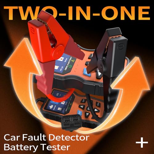 OBD2 Scanner and Battery Tester, Plug & Play Check Engine Light Code Reader, 12V Battery Analyzer for Car Motorcycle, Li - Additional View