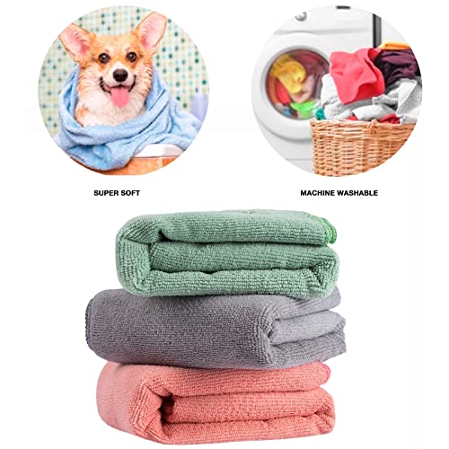 Microfiber Dog Towel, 3 Pack Large Pet Bath Towels 40″ X 20″, Bathing Supplies, Beach Accessories, Quick Fast Drying Super Absorbent Lightweight Cat And Puppy Shower Essentials, For Muddy Paws #TOP5