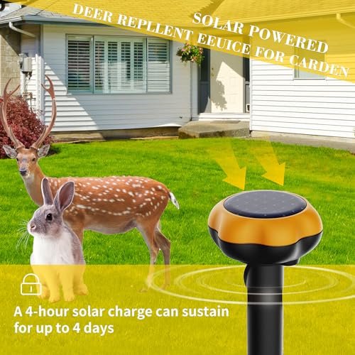 Solar Powered Mole Repellent, Ultrasonic Vole Repeller Outdoor,Waterproof Sonic Mole Deterrent Devices,Get Rid Of Gophers Mouse Mole Rat Vole Snake And Rodent (4 Pack) - 7