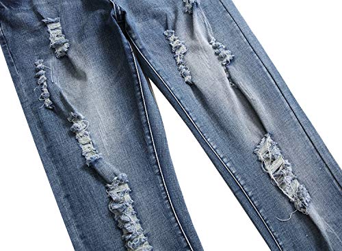 LAMKUKU Men's Ripped Jeans Slim Fit Casual Distressed Denim Pants4
