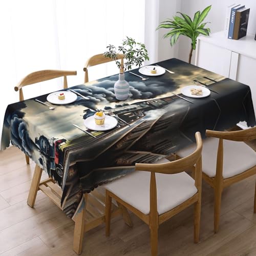 Nappe rectangulaire train à vapeur en coton et polyester pour table de cuisine - 3