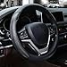 Valleycomfy Steering Wheel Cover with Microfiber Leather for Car Truck SUV 15 inch (Style-Black)