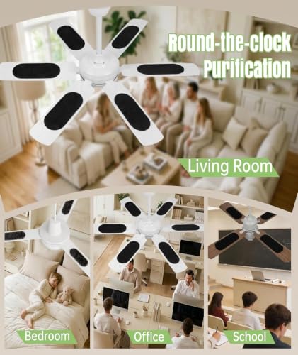 Image of 5 Pcs Ceiling Fan Filter, Air Purifier Pads for Cleaner Indoor Air, Easy Installation without Tools, 250x90x3mm Filter Size
