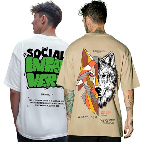 T-shirt surdimensionnés homme en coton pour un style urbain décontracté lot de 2
