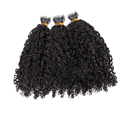 Curly Nano Ring Hair Extensions Machine Made Natural Color Remy Peruvian Hair Extensions For Women 1g/strand 8inch-26ich (8inch 100strands, Color #2)