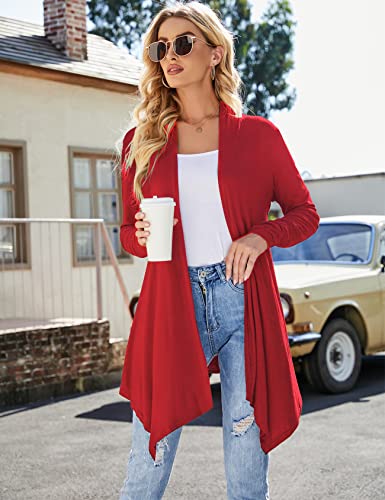 Red Cardigan For Women Ladies Lightweight Open-Front Christmas Cardigans Sweaters Xl #TOP1