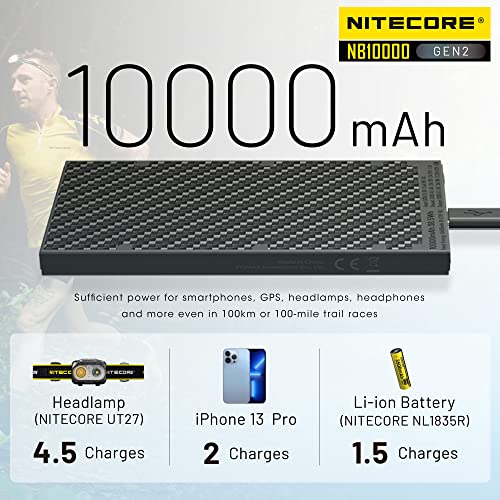 Image of Nitecore NB10000 GEN2 Portable Charger 10000mAh Fast Charging Power Bank Battery Pack Dual-Output for Cell Phone Tag