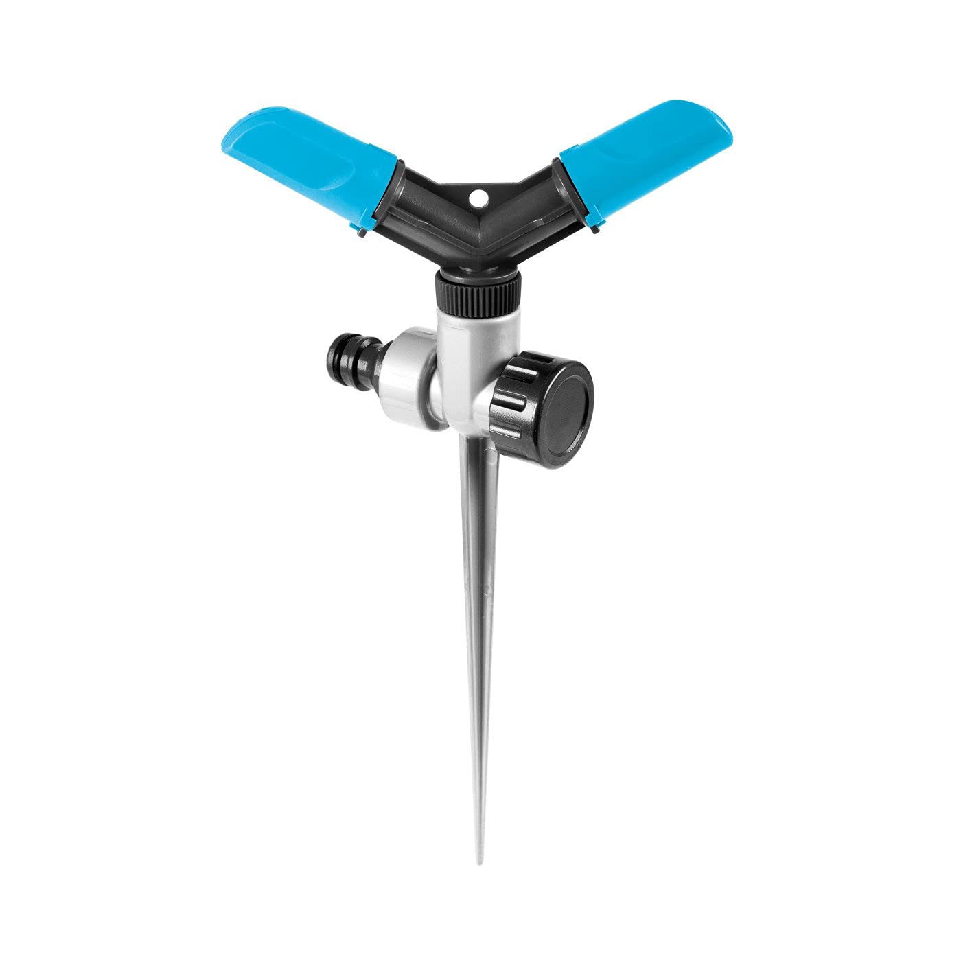 Cellfast 2-arm Rotating Sprinkler BASIC sz, Spike Base, Coverage up to 250m², ABS Plastic, Infinitely Variable Adjustment, 52-301
