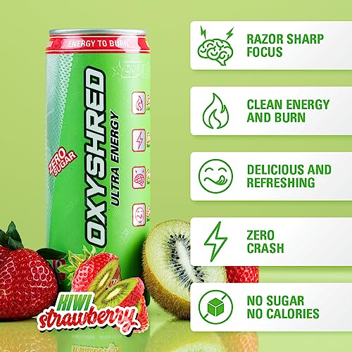 Ehp Labs Oxyshred Healthy Energy Drink - Zero Sugar Energy Drinks With Amino Acids, Green Tea Extract, Vitamin C & L Carnitine - Zero Carbs thumb #1