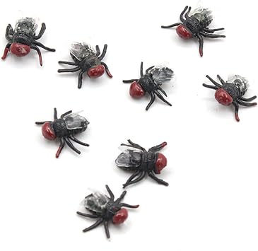 50pcs Fake Flies Plastic Fake Bugs Insects Halloween April Fools Christmas Party Gags Gifts Pranks for Adults