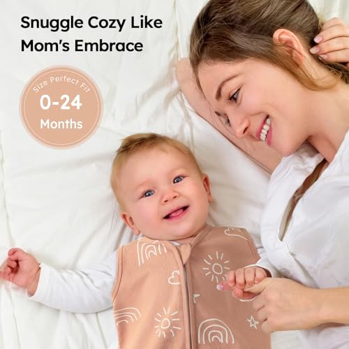 Image of Yoofoss Baby Sleep Sack 6-12 Months 0.5 TOG Baby Wearable Blanket, 100% Organic Cotton Infant Toddler Sleeping Sack 2-Way Zipper Lightweight Sleep Sack, Grizzly