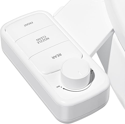 Clirass Ultra-Slim Bidet Attachment, Self-Cleaning Dual Nozzle (Feminine/Posterior Wash), Accessibility-Enhanced Large Buttons, Quick-Release, Non-Electric Fresh Water System with Adjustable Pressure