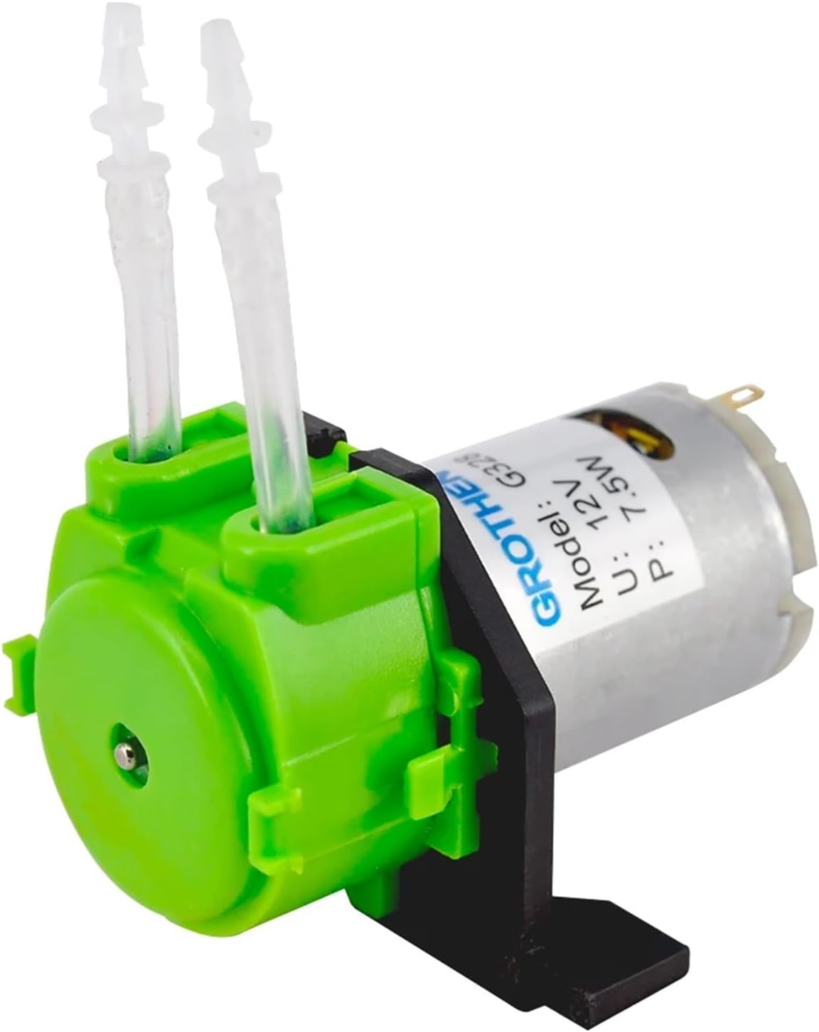 12V D2 2 * 4mm Dosing Pump Peristaltic Head For Lab Chemical Water D2: 5-40 Ml/min(Green,12V)