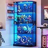 MSFE Vitrina de Cristal con LED, Kit Anti-Caída Incluido