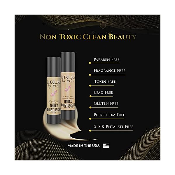 Luxury By Sofia Tinted Moisturizer | Organic & Natural Ingredients | Moisturizes, Brightens, Smooths & Plumps Skin | Deep Skin Hydration With Certified, Skin-Friendly & Safe Properties (Light)