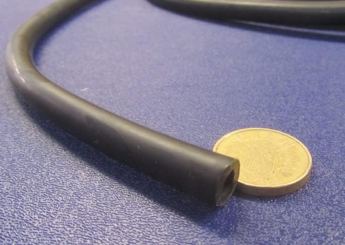 Latex Rubber Black Round Tubing 40A .437" (7/16") OD x .250" (1/4") ID x 10 Ft. Length 1 Roll