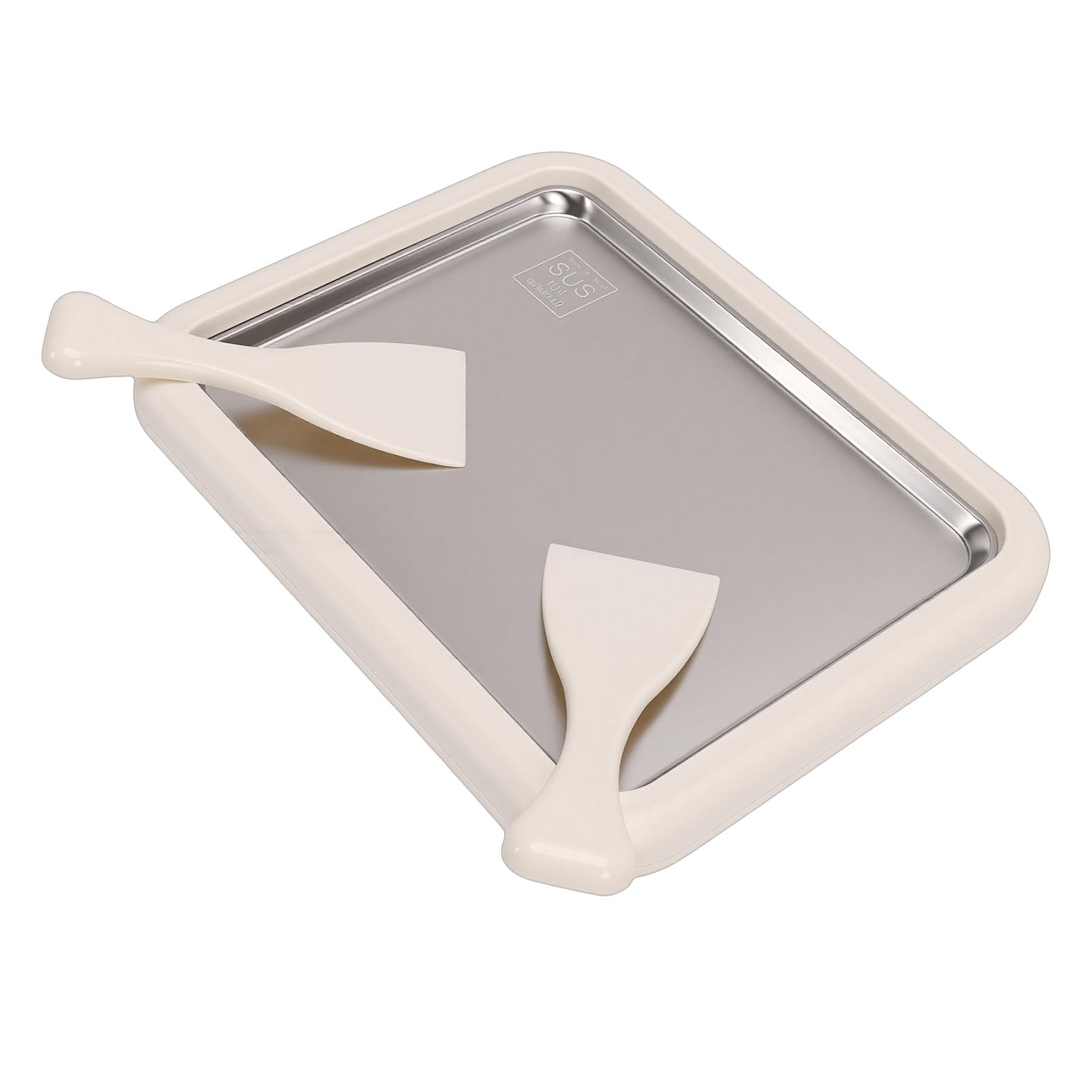 Headerbs Máquina para Hacer Helado en Rollo, Bandeja de Acero Inoxidable