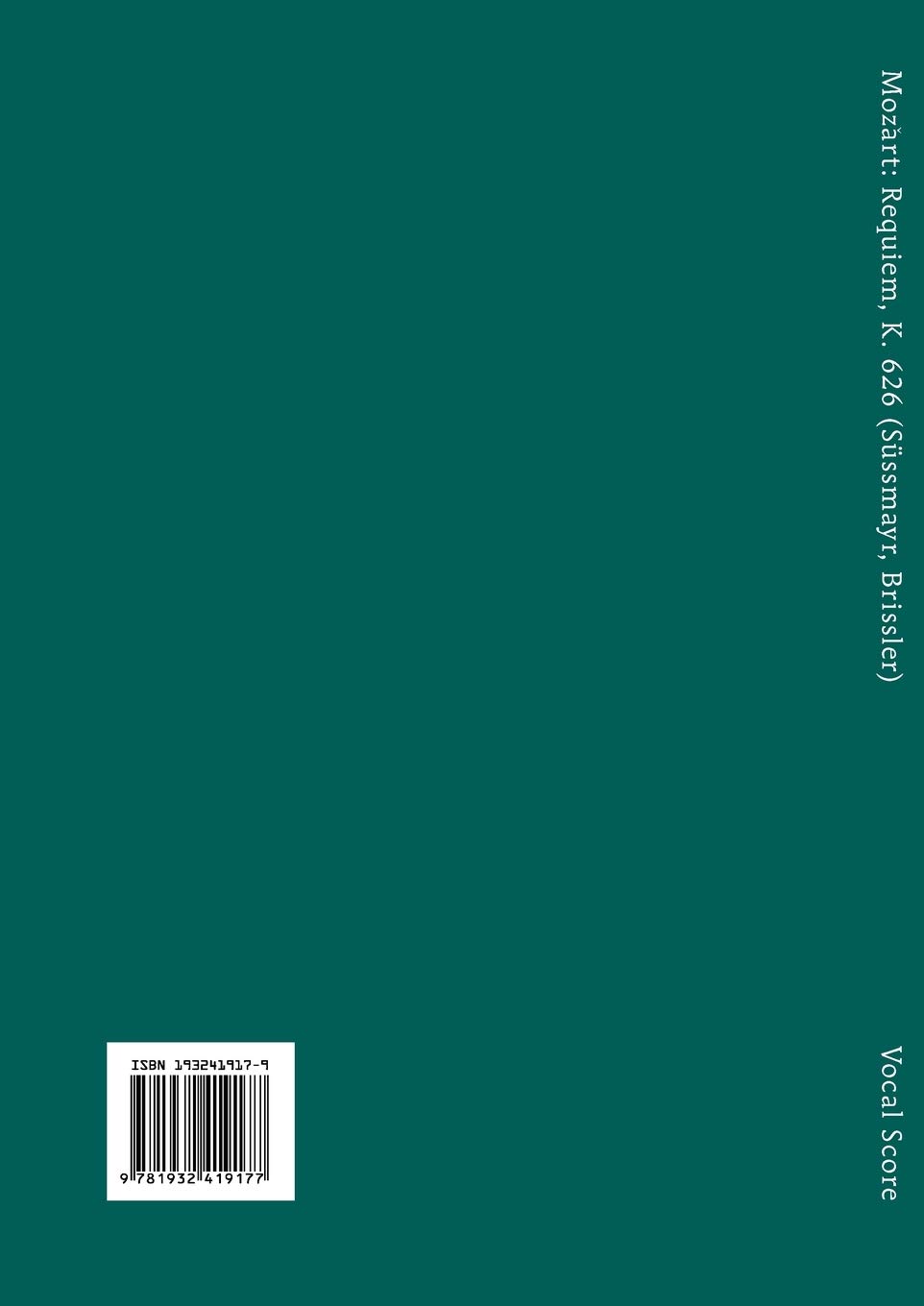 Requiem K.626 Vocal score