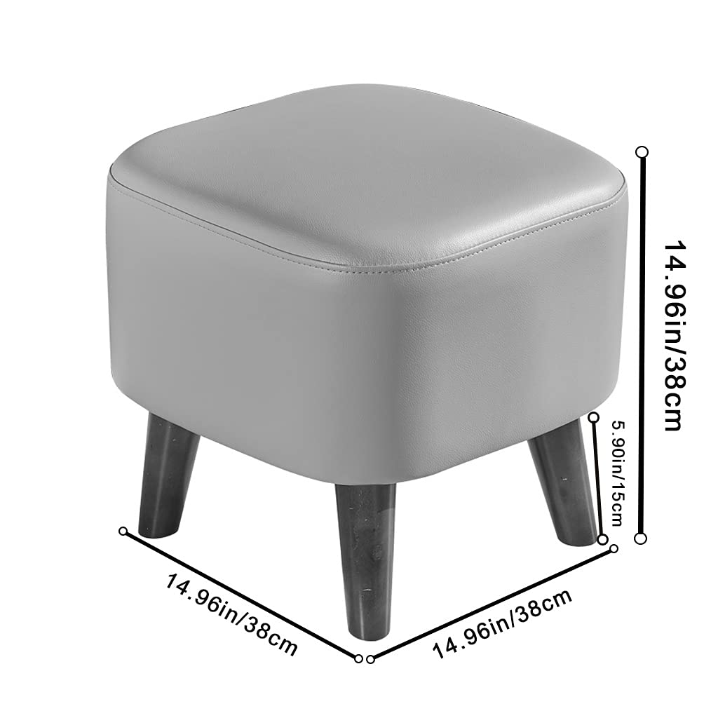 Repose-Pieds Ottoman Moderne en Cuir PU Diamant, utilisé pour Porter des Chaussures dans Le Couloir, sous la Table et Le Repose-Pieds du Salon, canapé (Gris Clair)