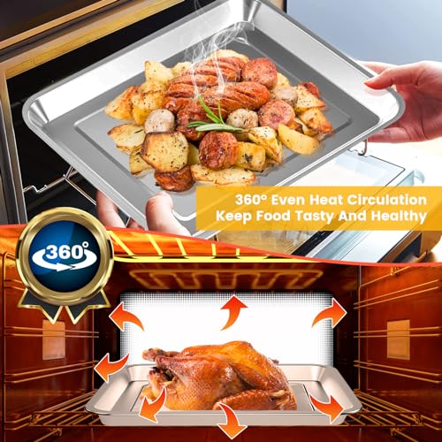 Air Fryer Tray Replacement for Cuisinart TOA-60 TOA-65 TOA-70 Toaster Air Fryer Convection Oven, 12.2*11\'\' Non-stick Mesh Air Fryer Stainless Steel Basket Wire Rack Accessories Parts, Dishwasher Safe - Thumbnail 6