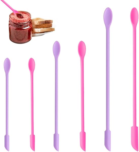 TRKETK miniespátulas rosa y morado, 6 piezas