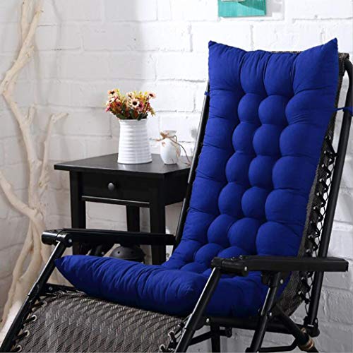 Cushions XIONGLONG- Soft Rocking Chair, High Back Reclining Chair Thicken Sun Lounger Portable Garden Patio Padded Bed Seat Cover (Color : Blue, Size : 48x155cm(19x61inch))