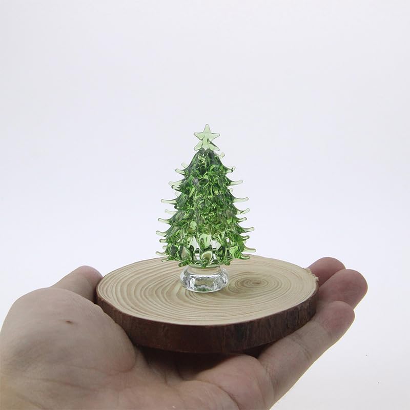 Amazon.co.jp: クリスタルクリスマスツリーミニチュア置物ガラス